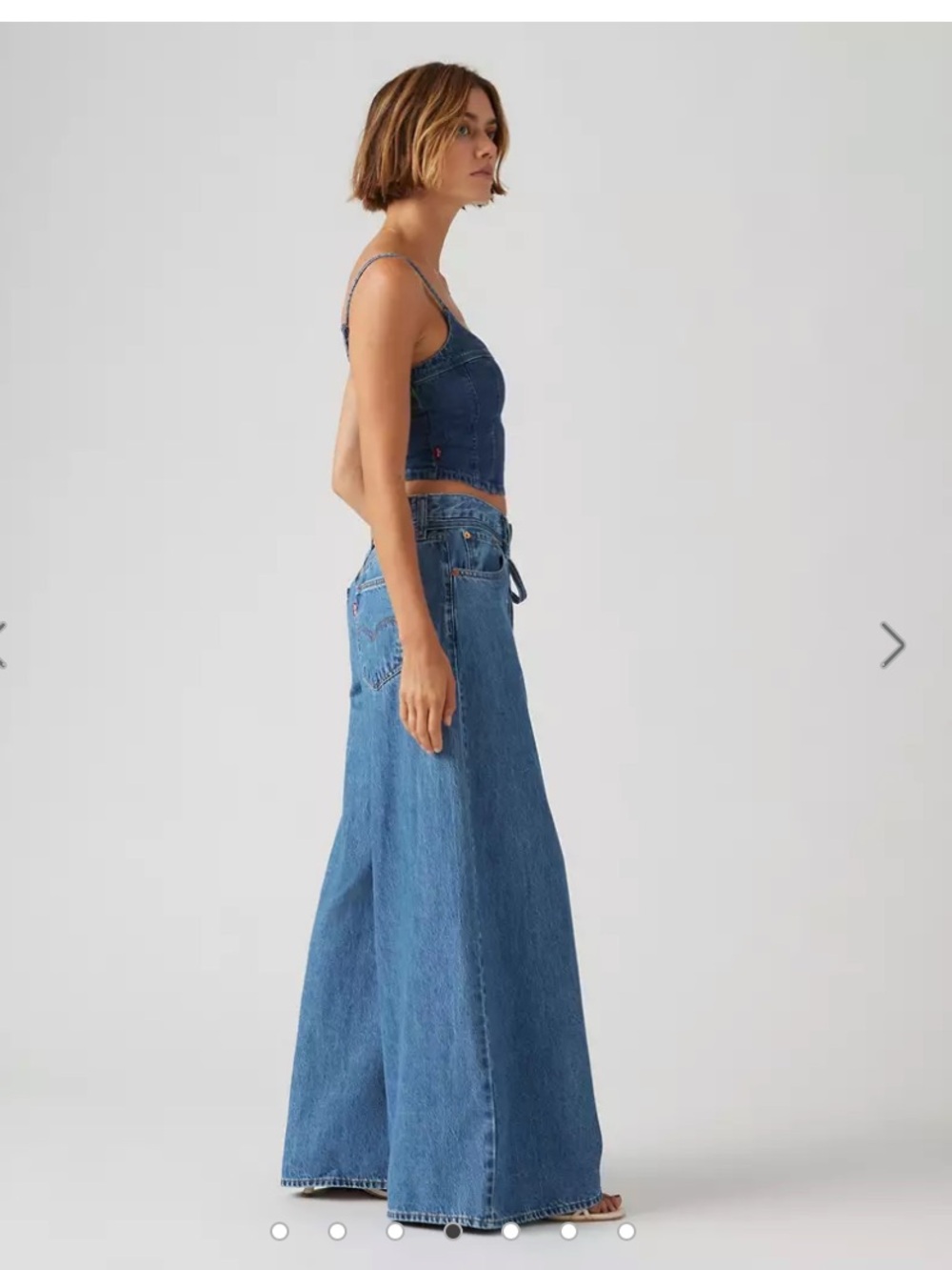 Levi’s Premium XL Superwide Leg Medium Wash Jean with Tie Waist Size 33 - Picture 2 of 16